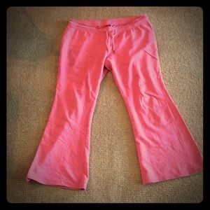 Plus size pink flare sweatpants